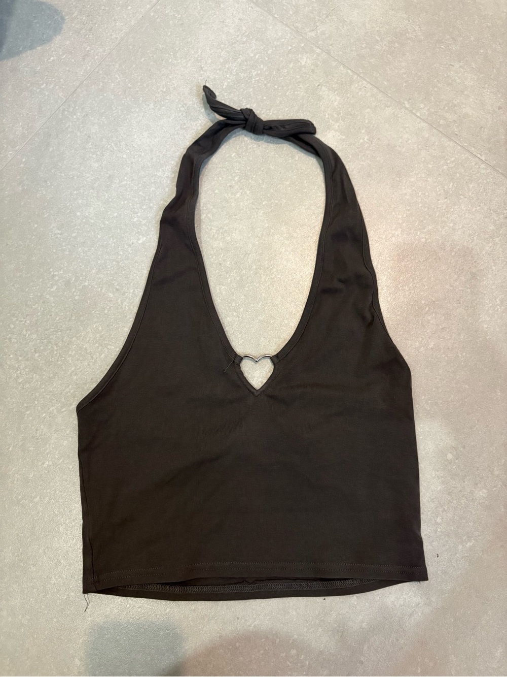 Halter Crop Top with Heart Cutout